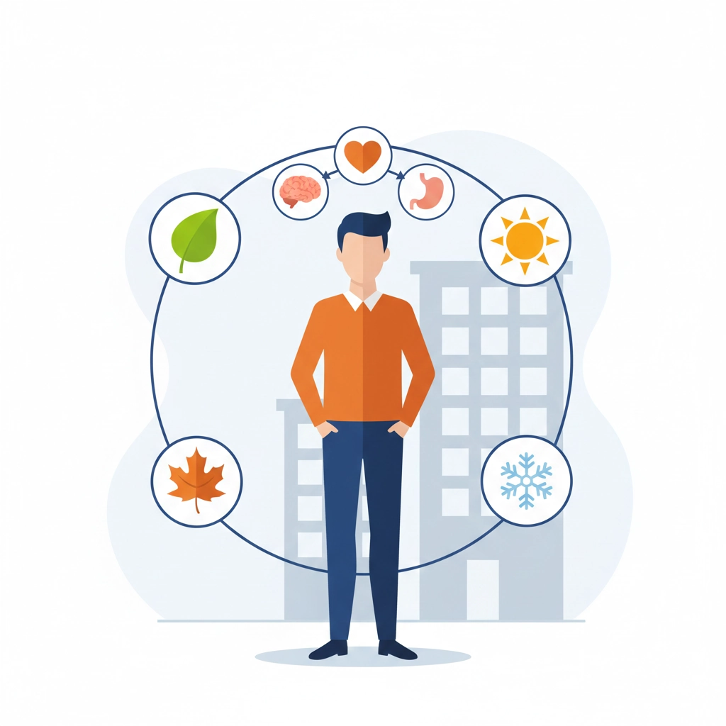 Professionista che gestisce mBraining: Nodi Stagionali e Sincronizzare testa, cuore e pancia per adattarsi ai cambiamenti aziendali